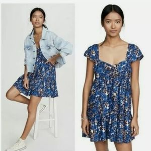 Free People Pattern Play Floral Mini Dress S